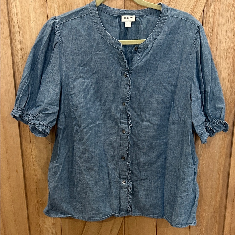 J. Crew Women's Chambray Button-Up Blouse